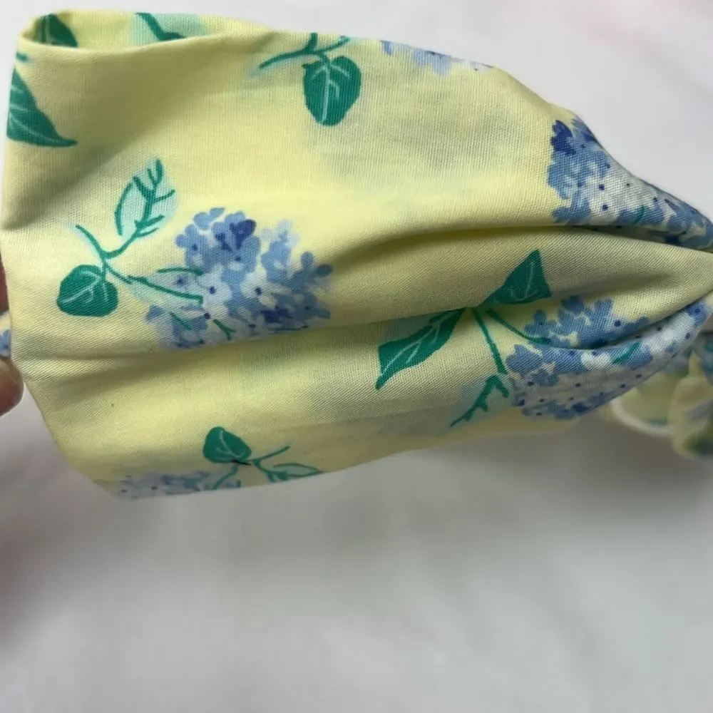 Janie and Jack Yellow floral bow headband Poplin. NWT one size